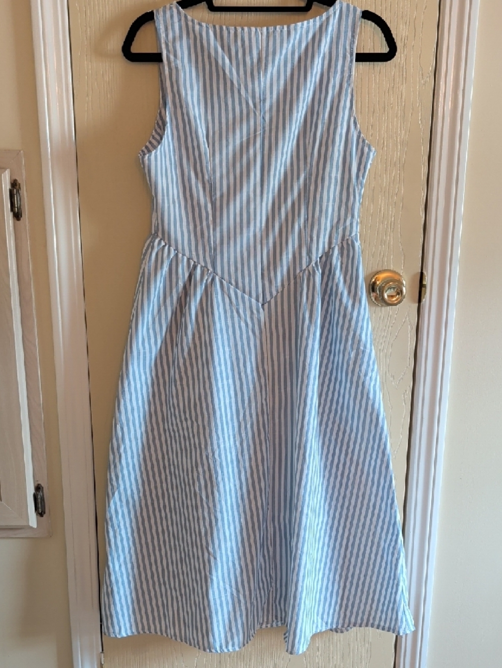 SHEIN Blue and White Striped Sleeveless Sundress - Petite M - Picture 2 of 6